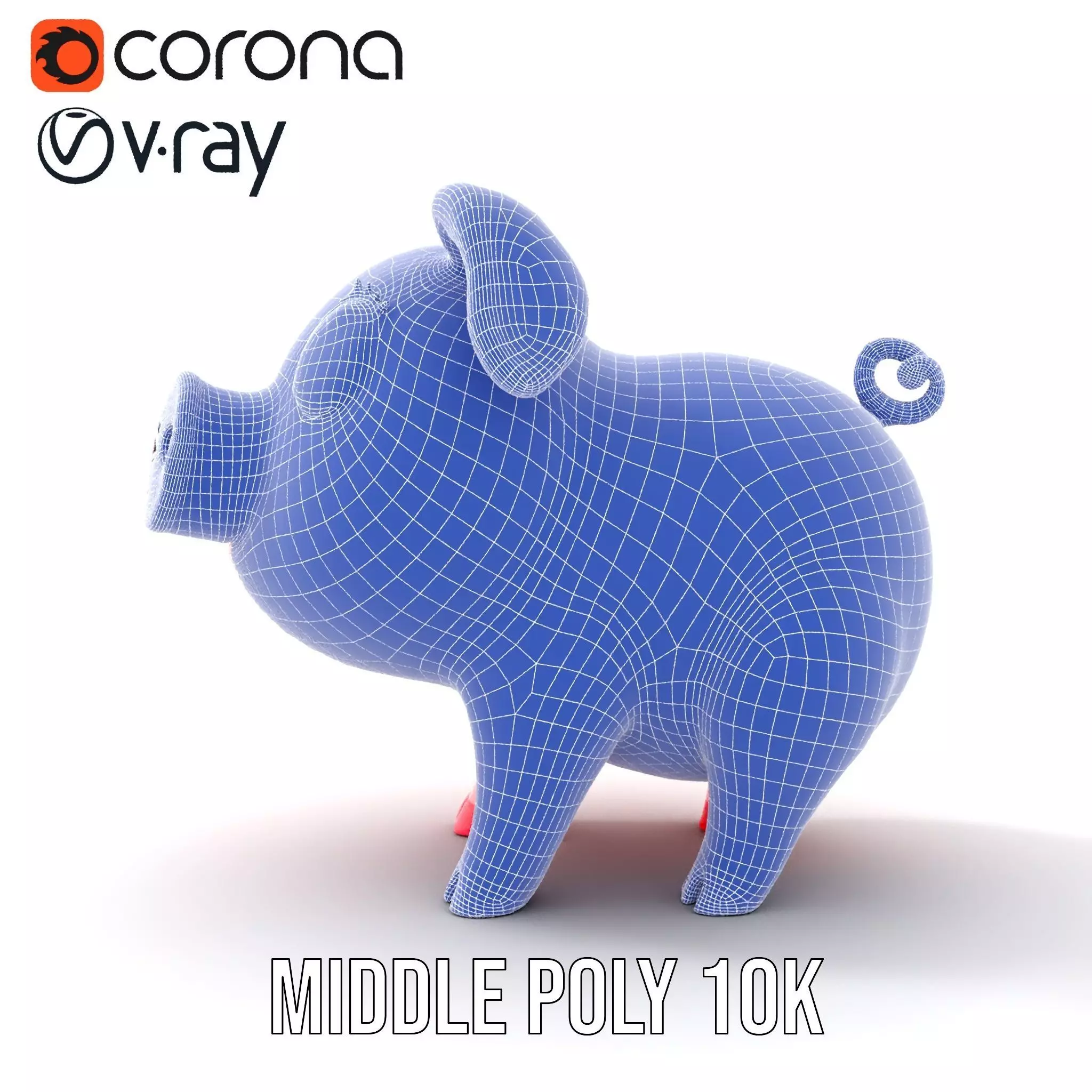 Cute Piggy Character model pack Low-poly 3D model_16