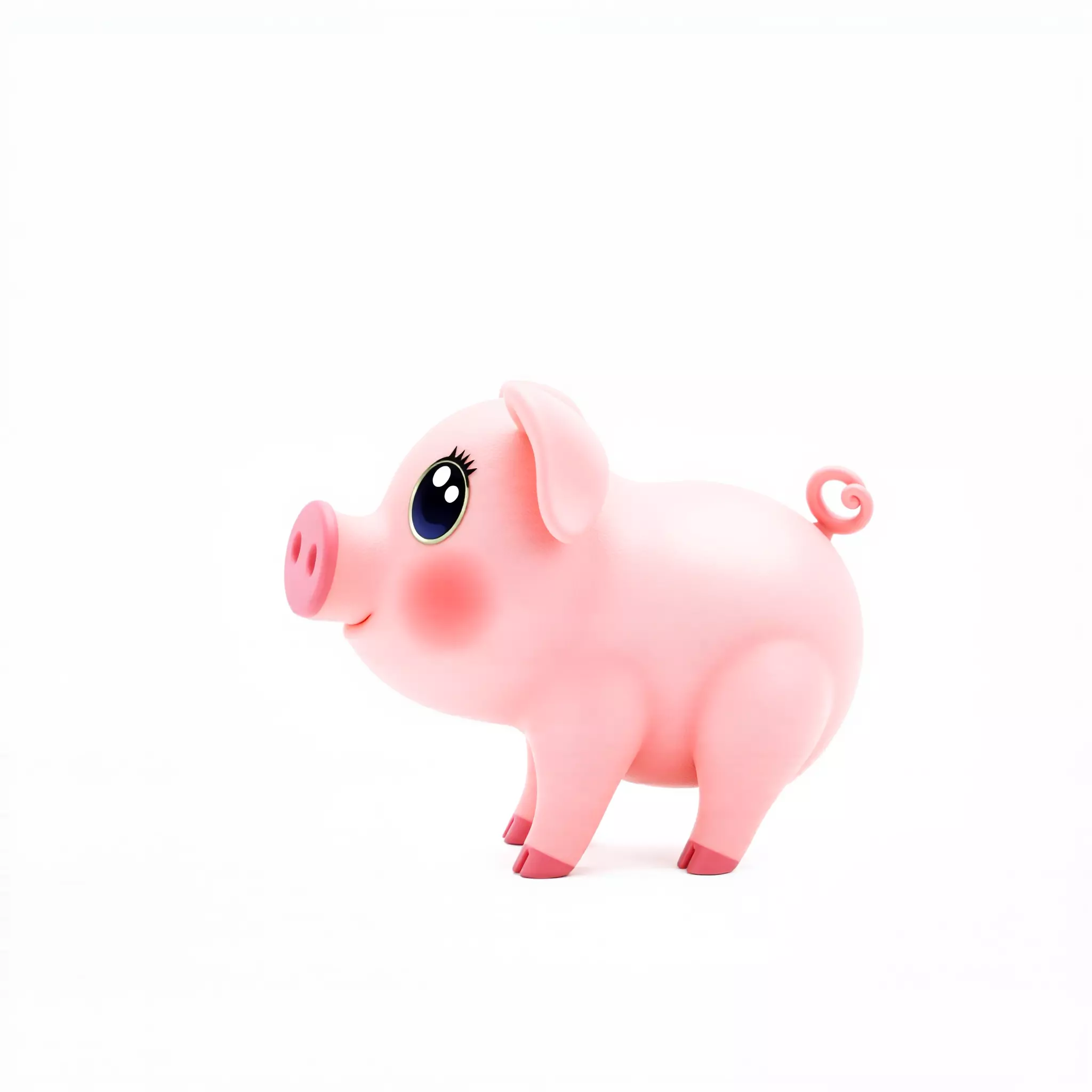 Cute Piggy Character model pack Low-poly 3D model_2