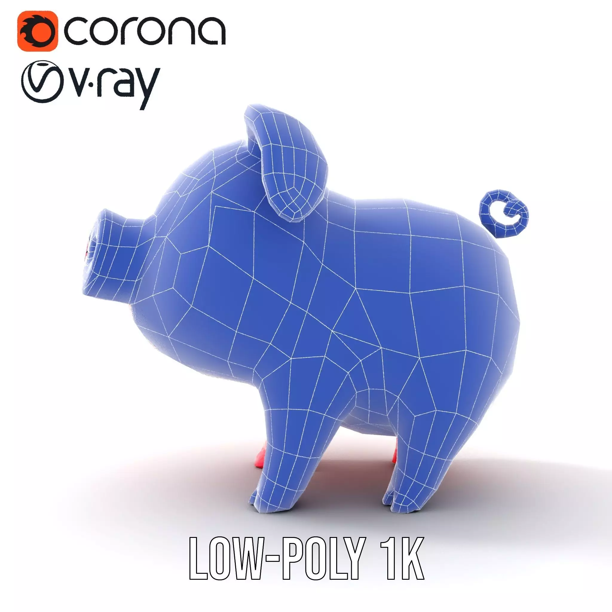 Cute Piggy Character model pack Low-poly 3D model_27
