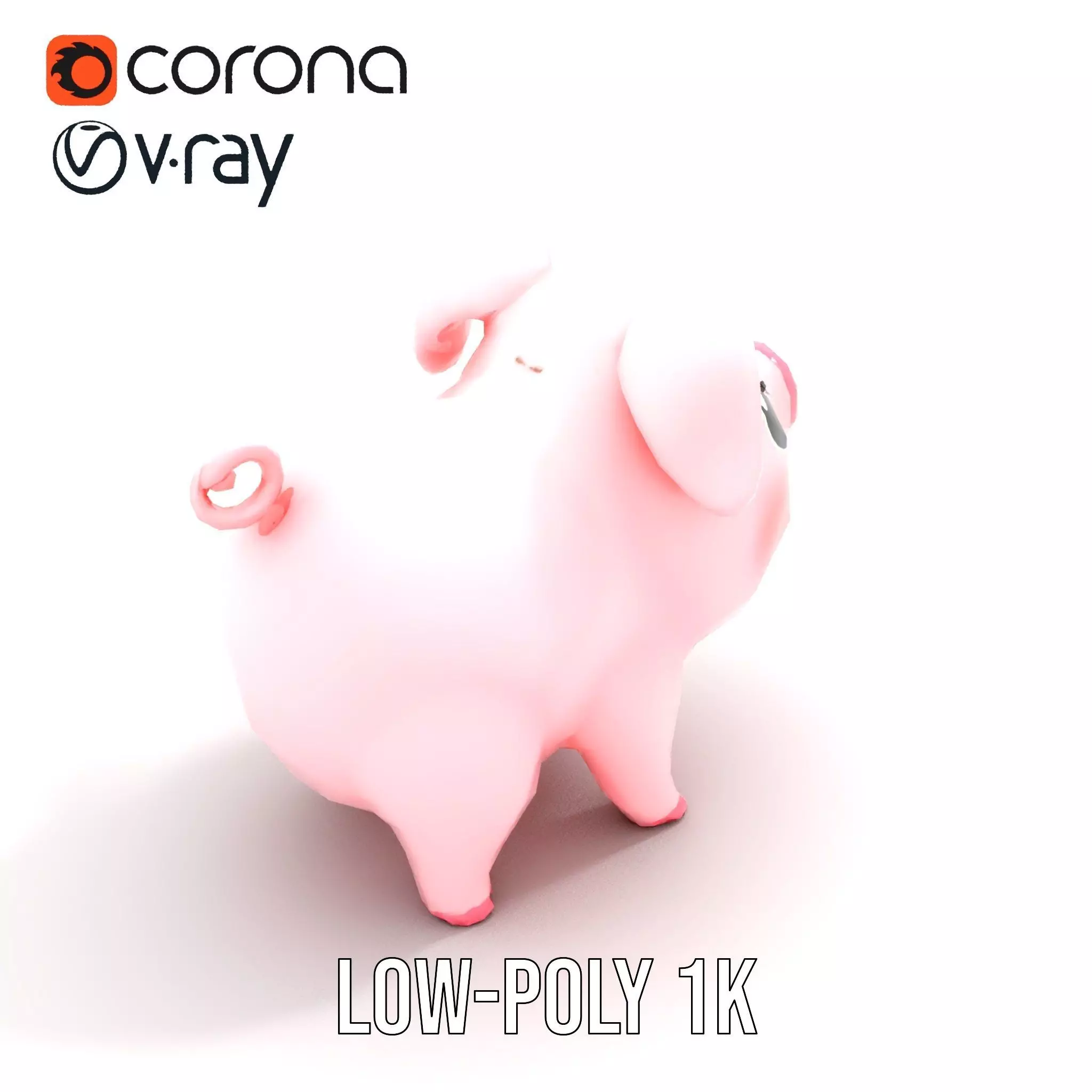 Cute Piggy Character model pack Low-poly 3D model_22