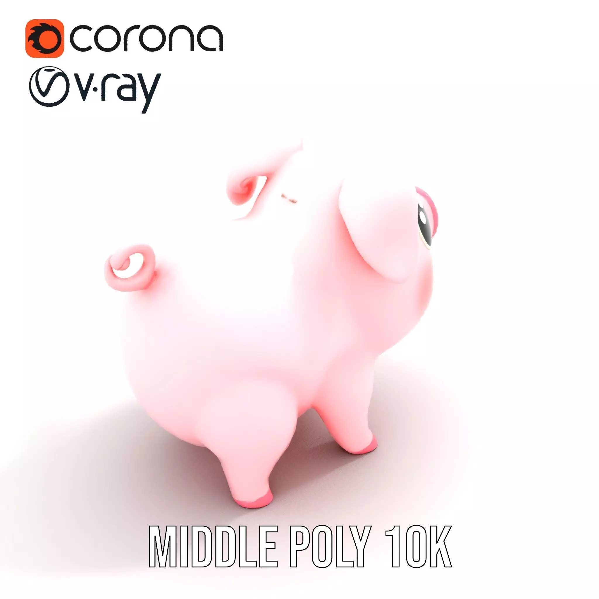 Cute Piggy Character model pack Low-poly 3D model_21