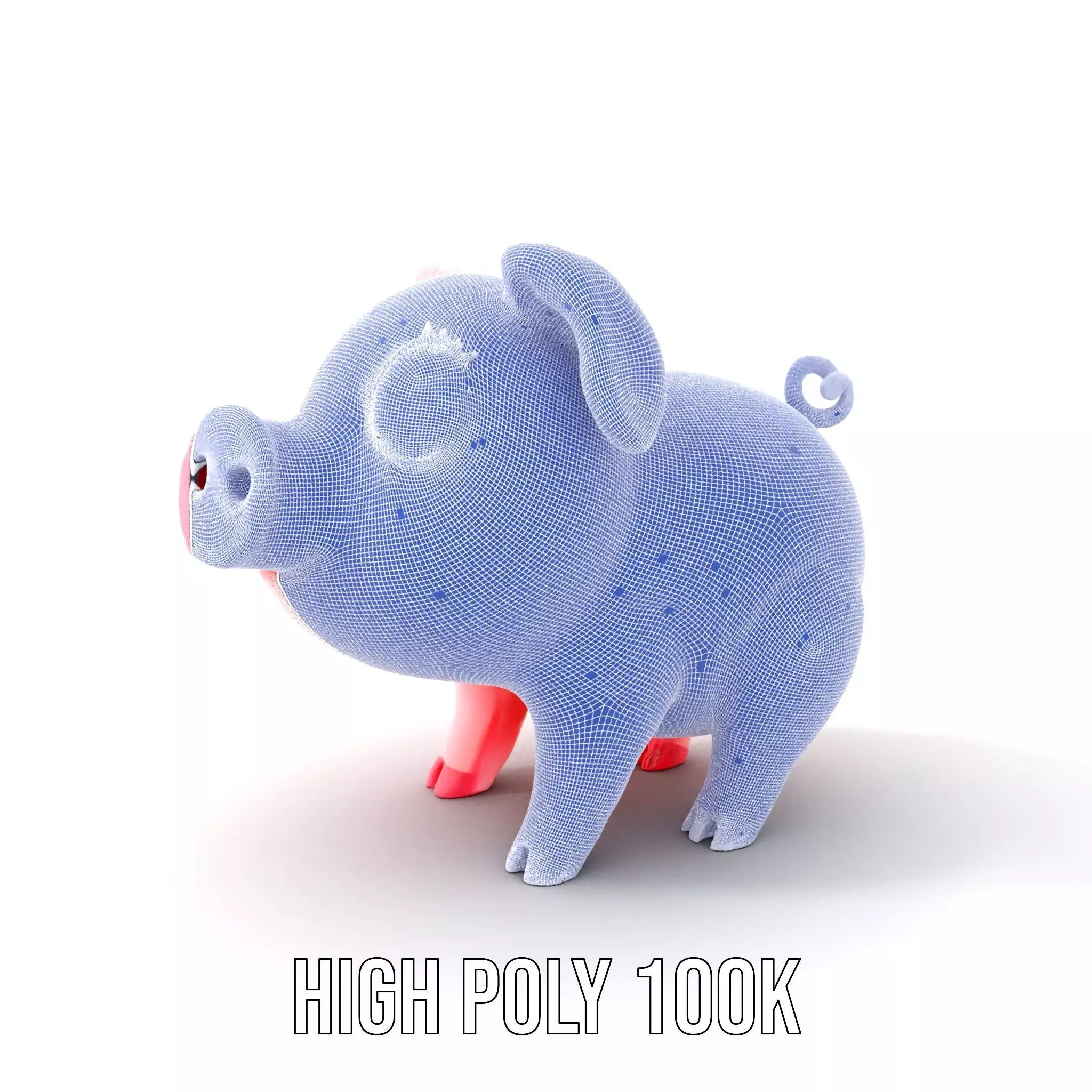 Cute Piggy Character model pack Low-poly 3D model_4