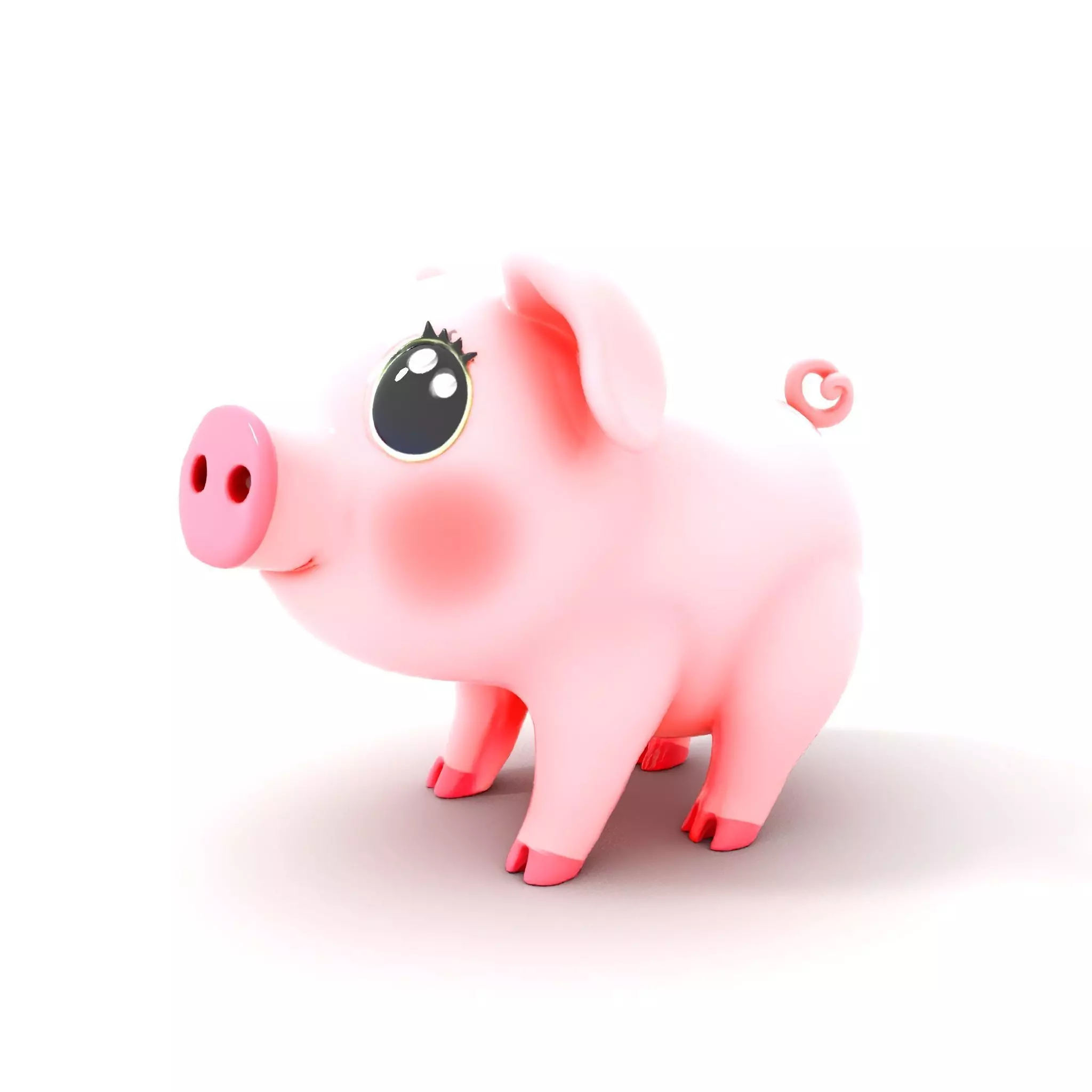 Cute Piggy Character model pack Low-poly 3D model_0
