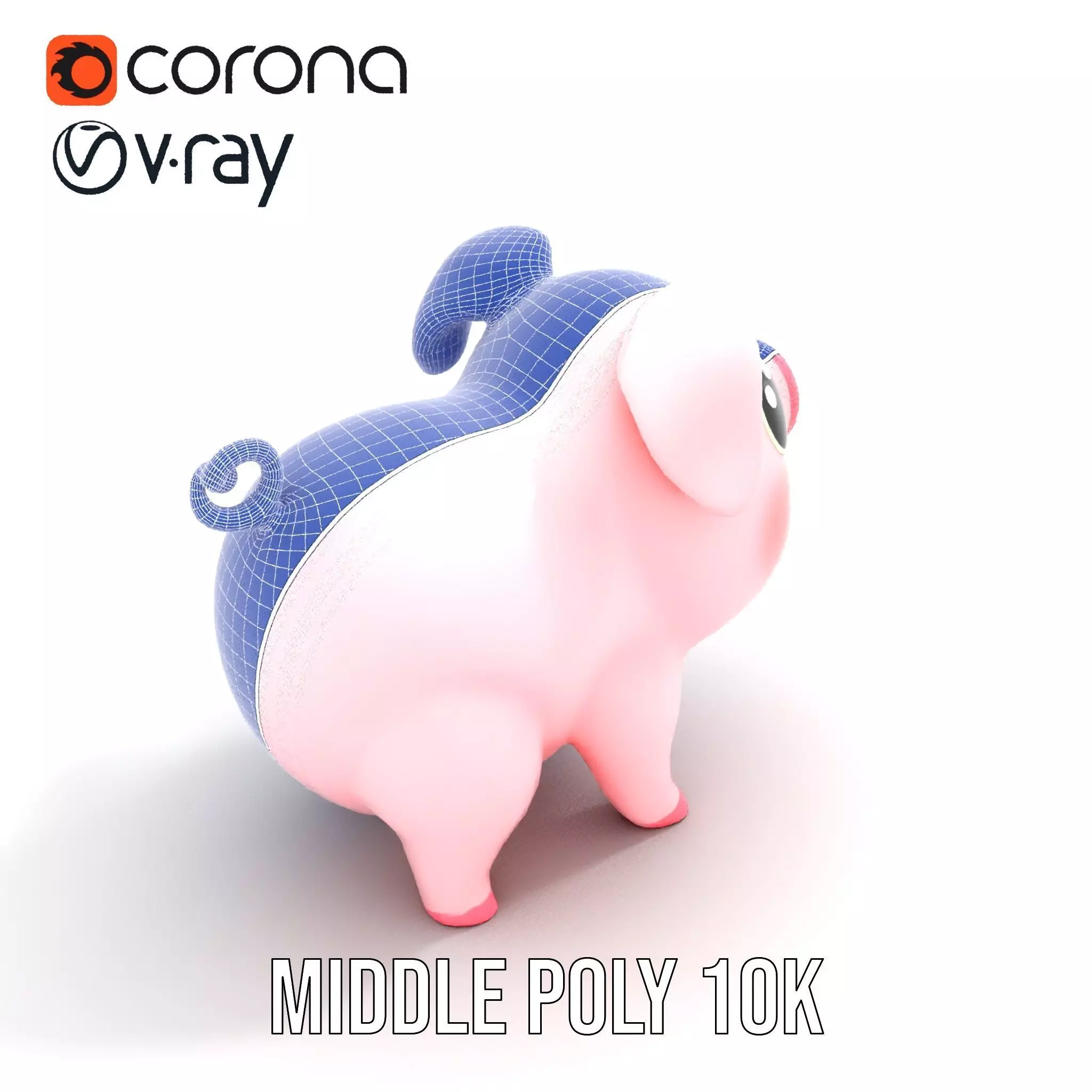 Cute Piggy Character model pack Low-poly 3D model_18