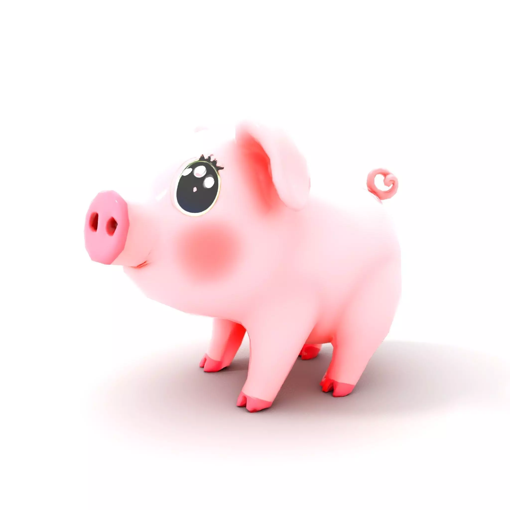 Cute Piggy Character model pack Low-poly 3D model_12