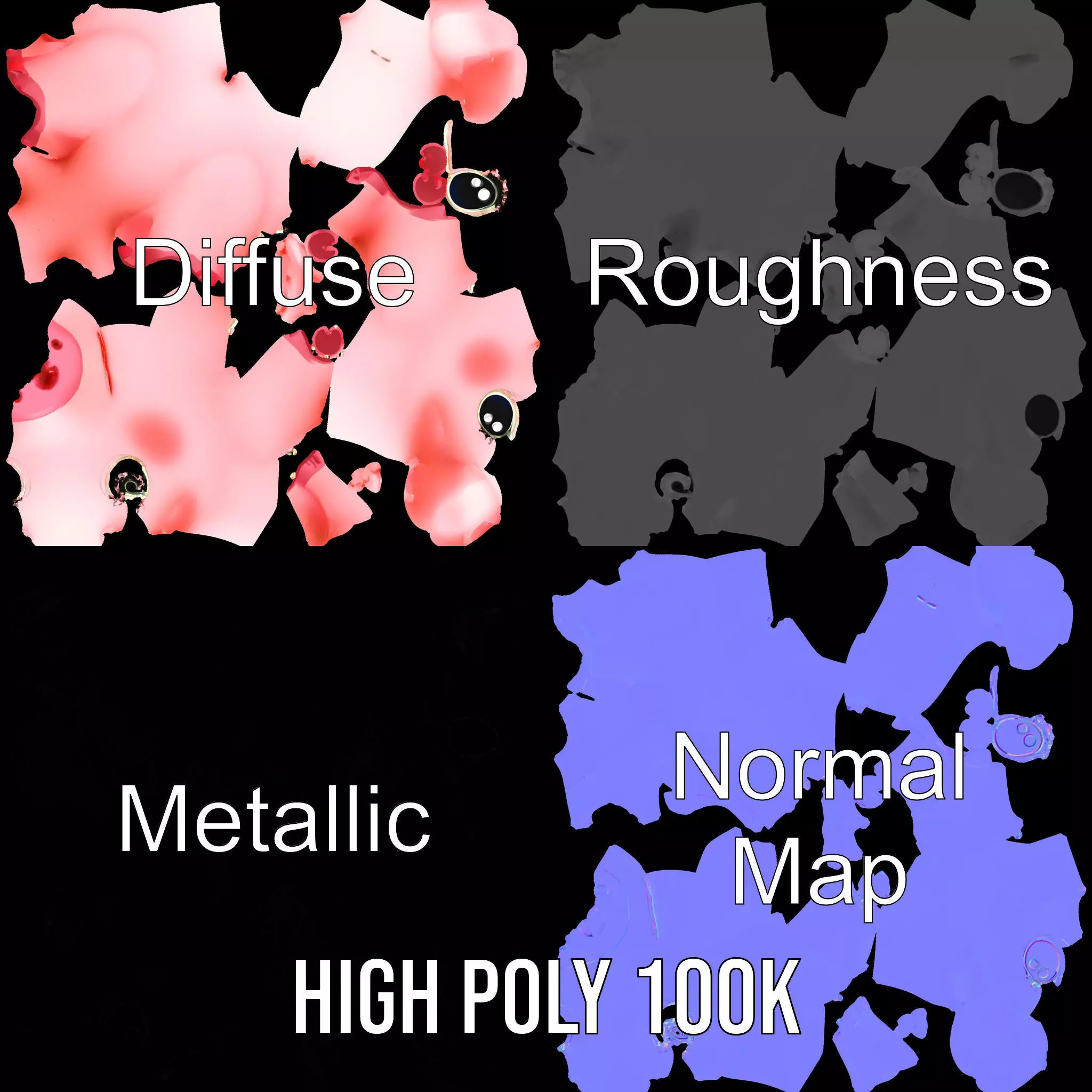 Cute Piggy Character model pack Low-poly 3D model_3