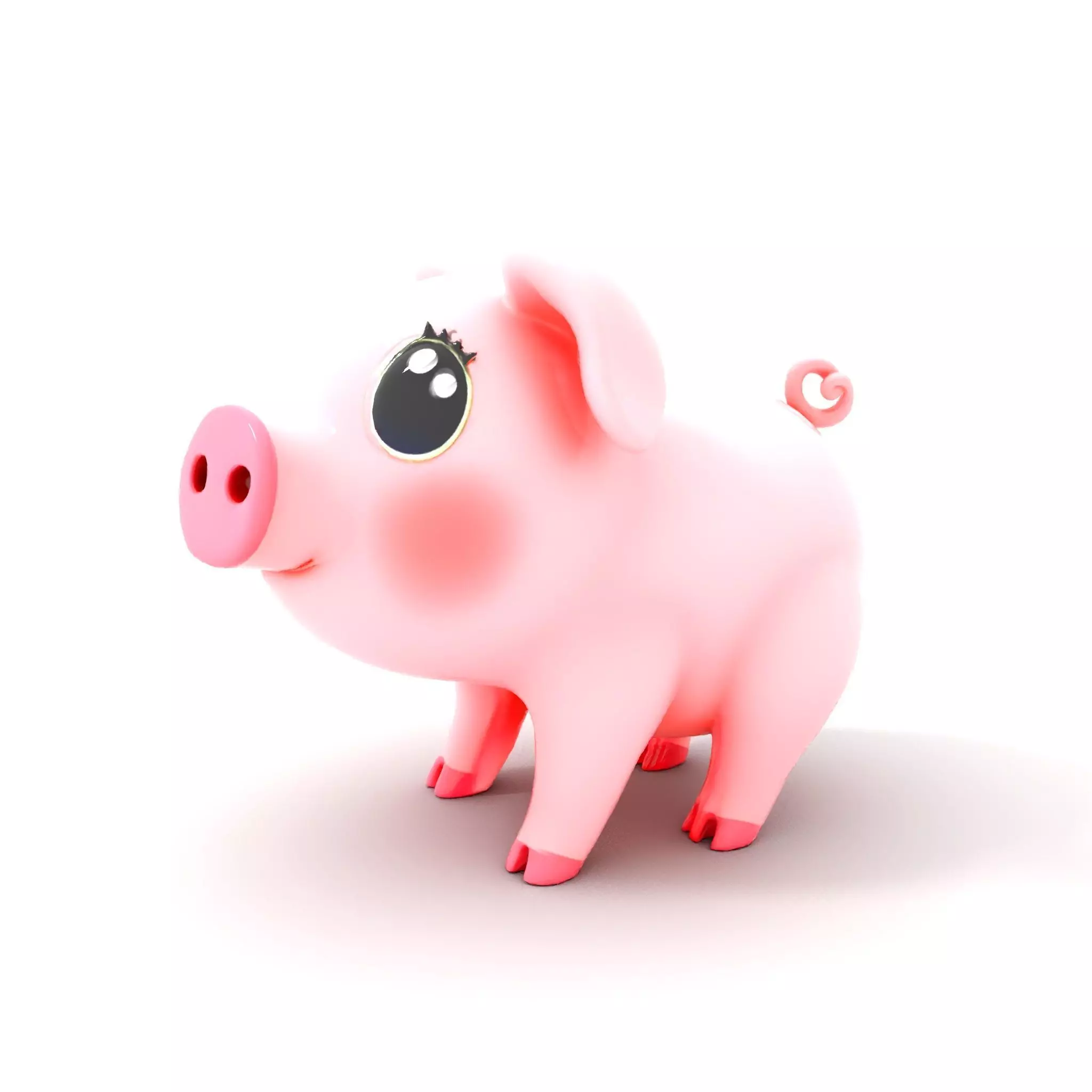 Cute Piggy Character model pack Low-poly 3D model_24