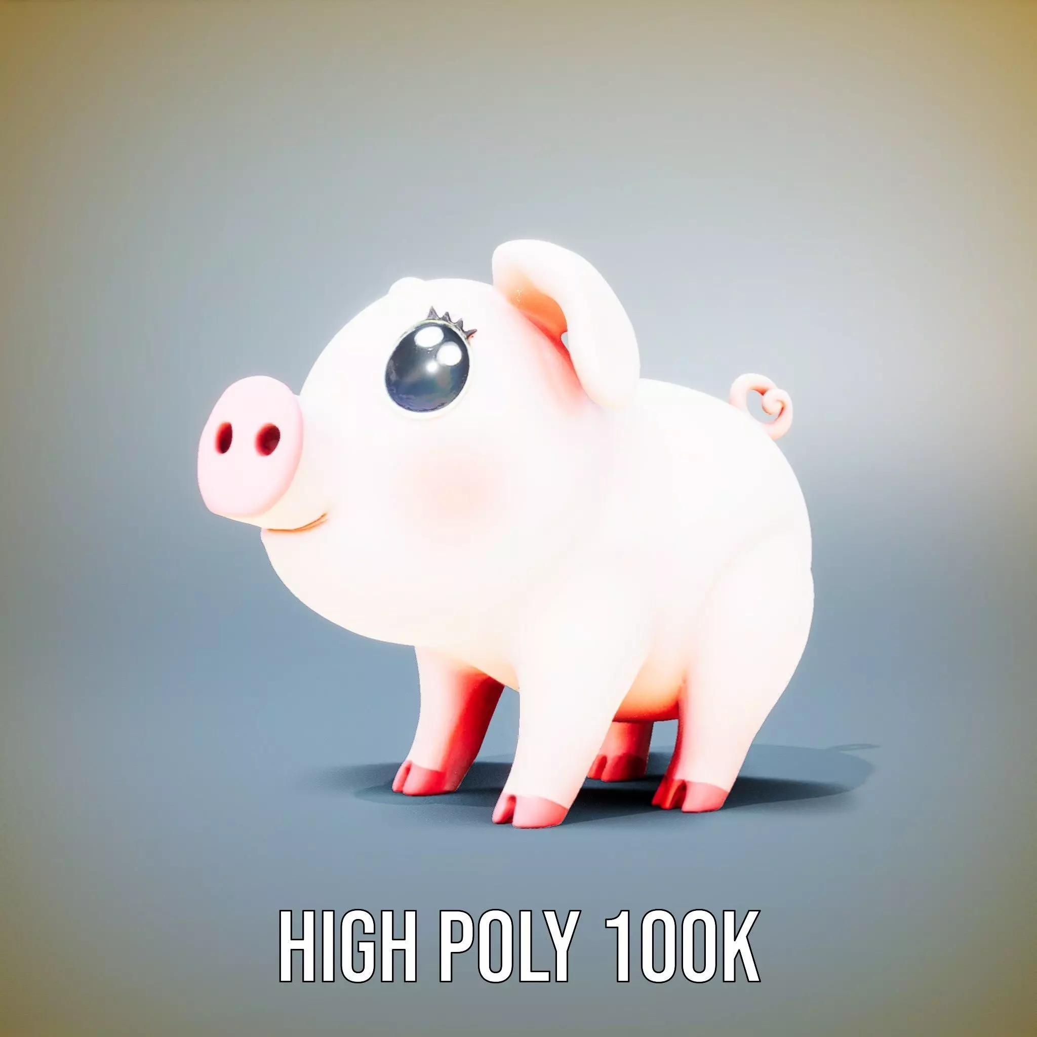Cute Piggy Character model pack Low-poly 3D model_8
