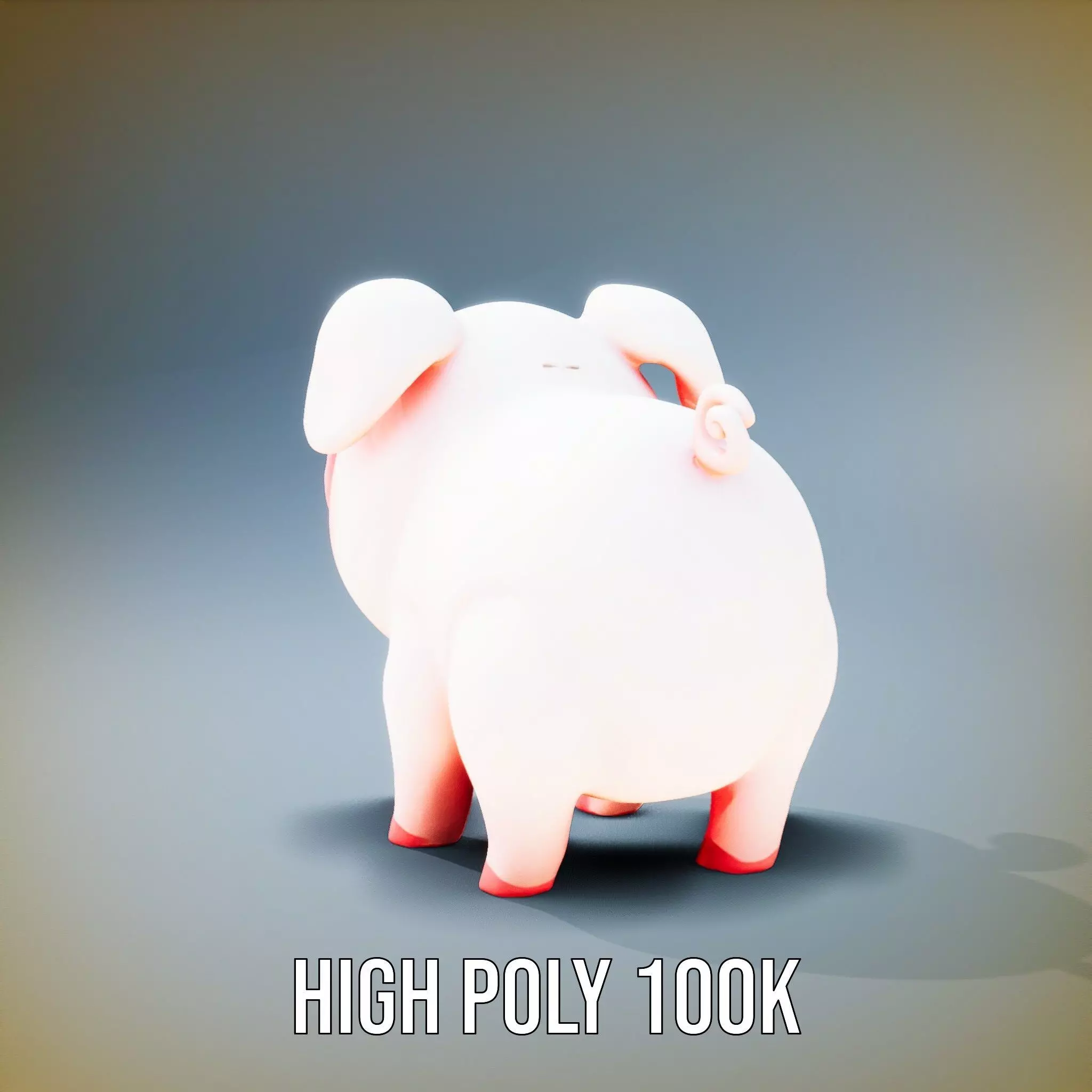 Cute Piggy Character model pack Low-poly 3D model_10