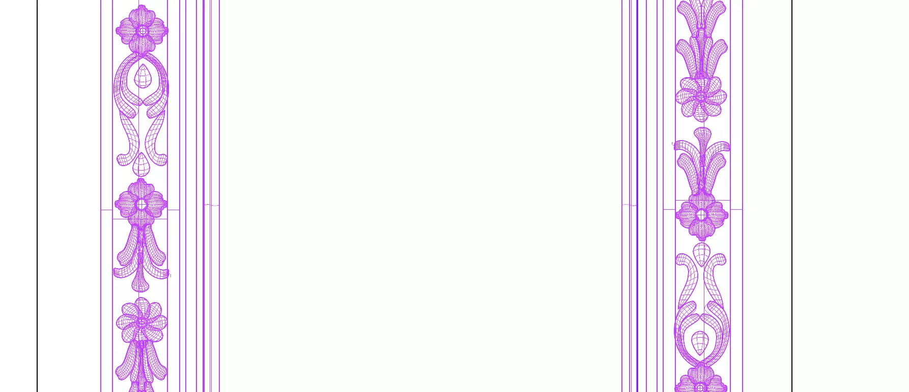 Victorian Ornate Gold Mirror 3D Model 3D model_7