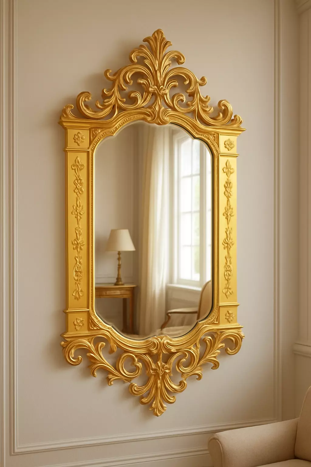 Victorian Ornate Gold Mirror 3D Model 3D model_0