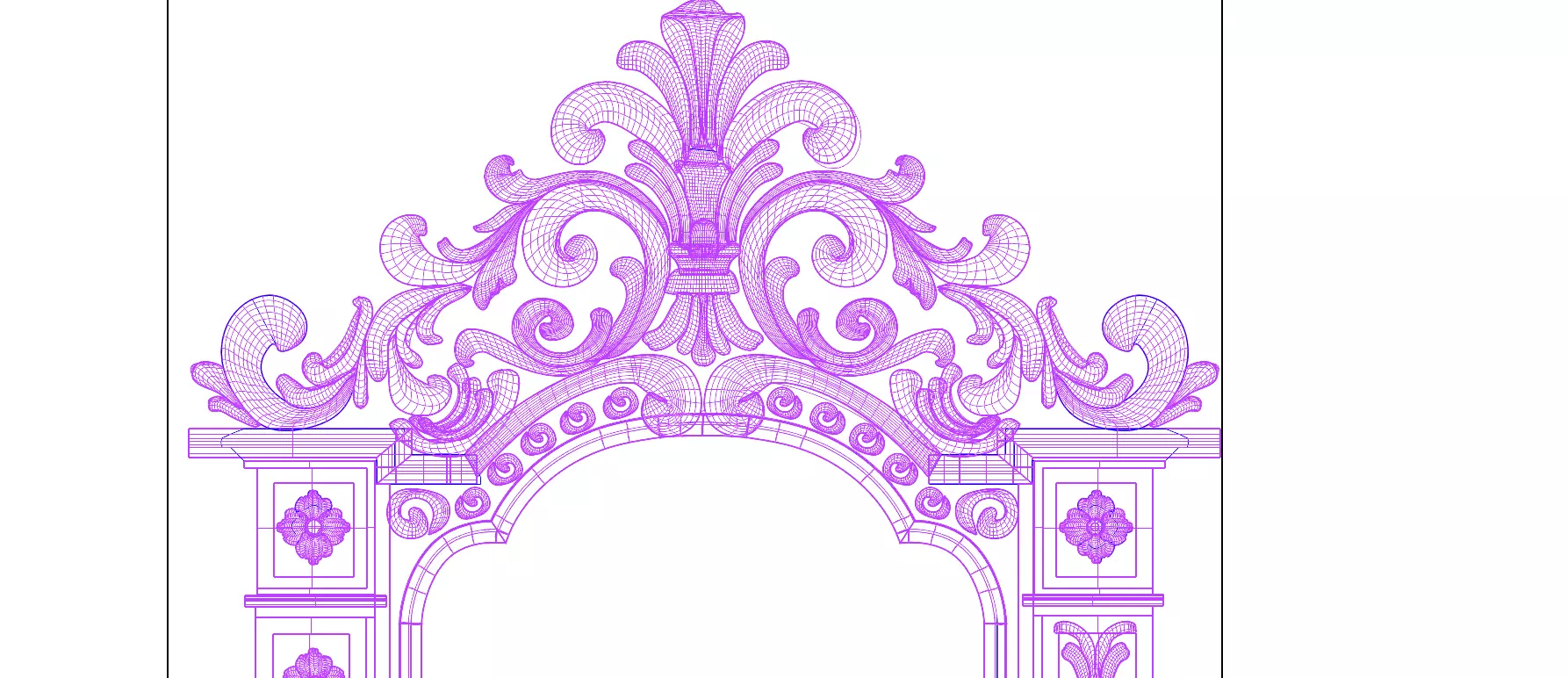 Victorian Ornate Gold Mirror 3D Model 3D model_8