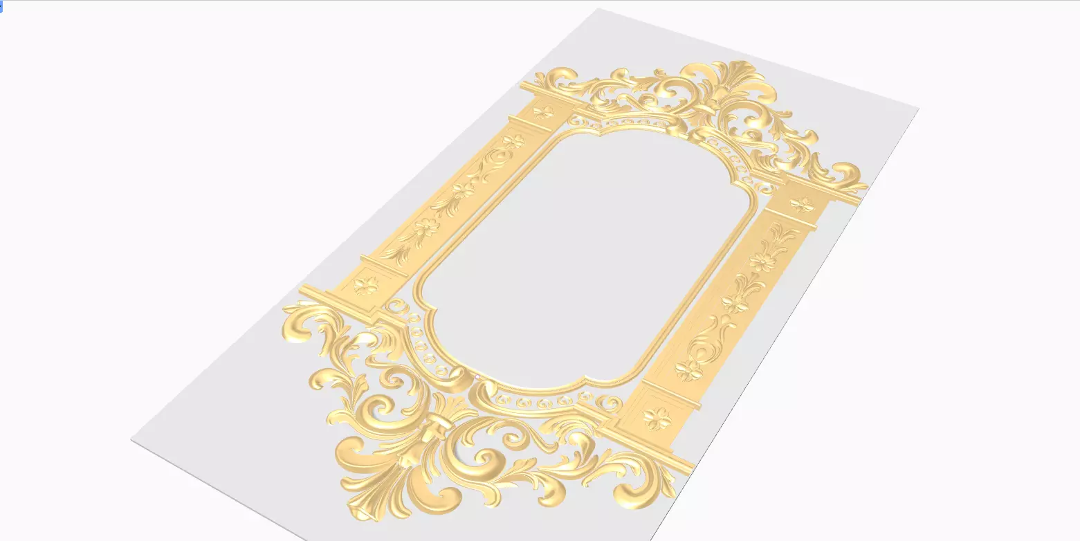 Victorian Ornate Gold Mirror 3D Model 3D model_2