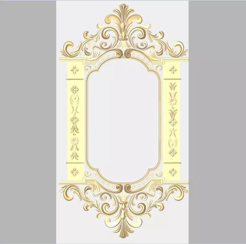 Victorian Ornate Gold Mirror 3D Model 3D model_4