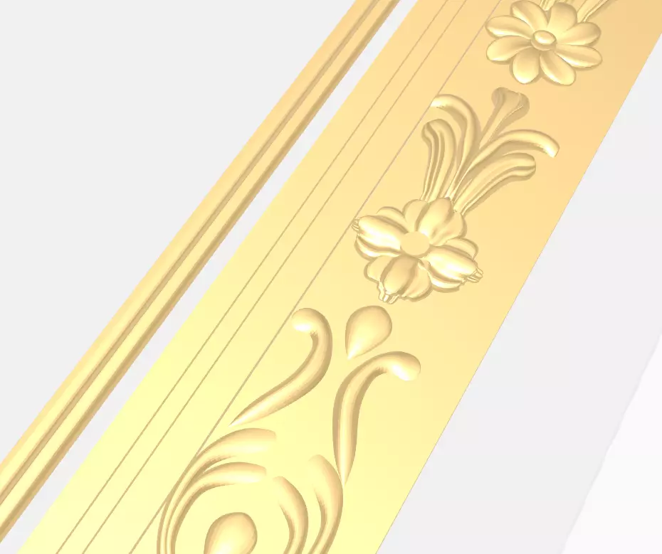 Victorian Ornate Gold Mirror 3D Model 3D model_3