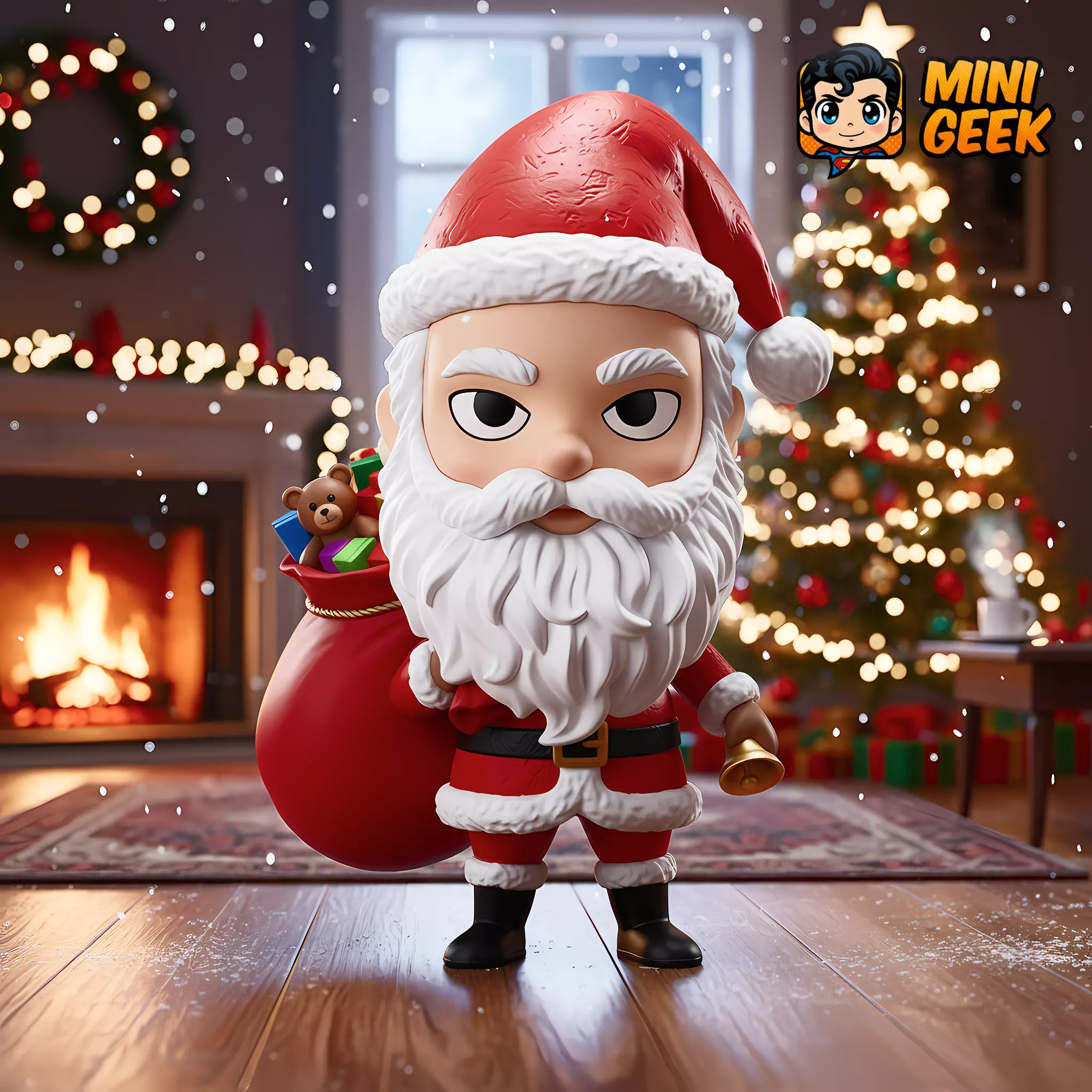 FREE Mini Geek Santa Claus Chibi  Festive Edition Free 3D print model_0