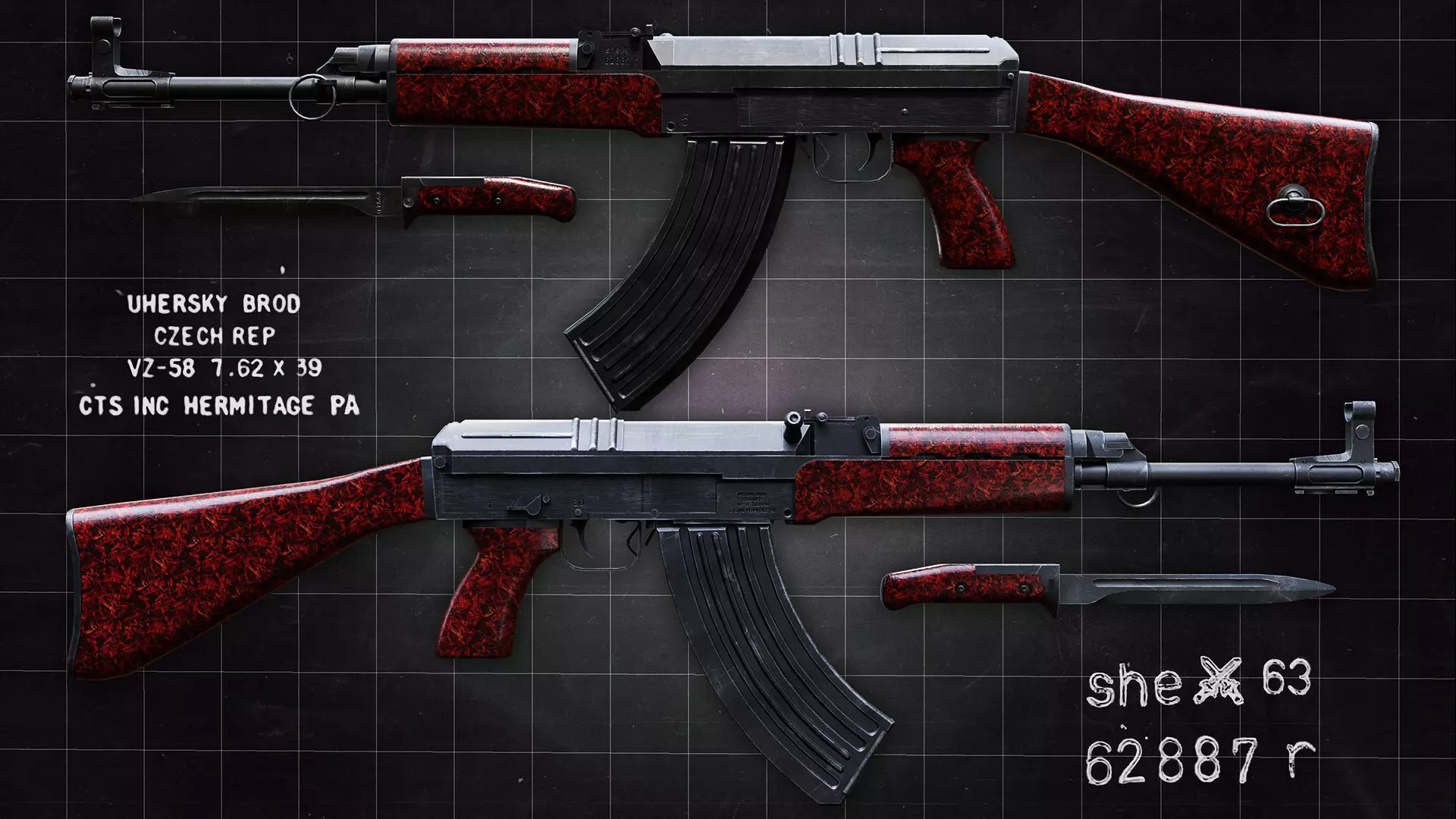 VZ58 P VZ58 V Two Versions Low-poly 3D model