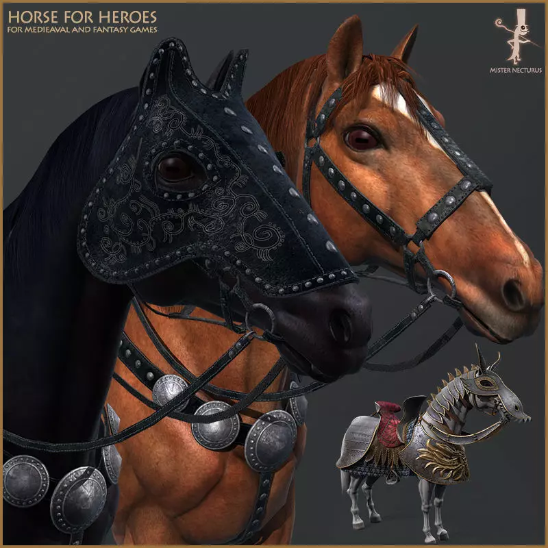 Horse for Heroes Low-poly 3D model_0