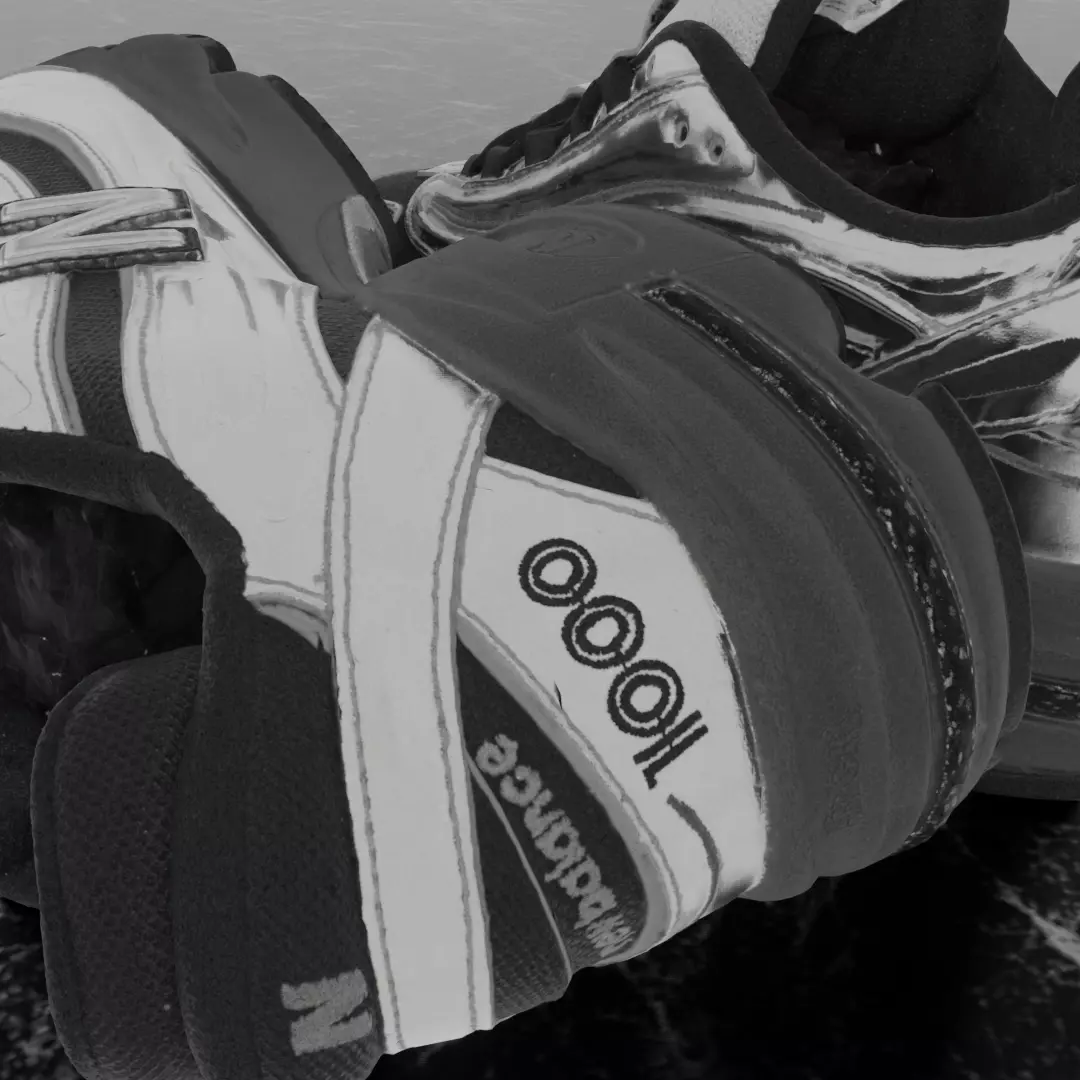 NEW BALANCE 1000 SILVER 3D SHOES Low-poly 3D model_8