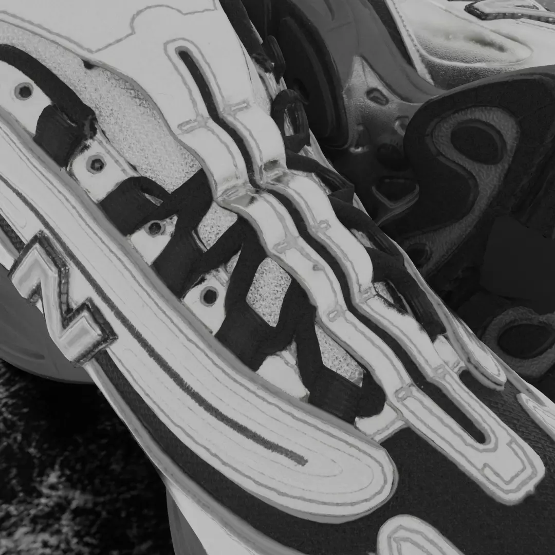 NEW BALANCE 1000 SILVER 3D SHOES Low-poly 3D model_12