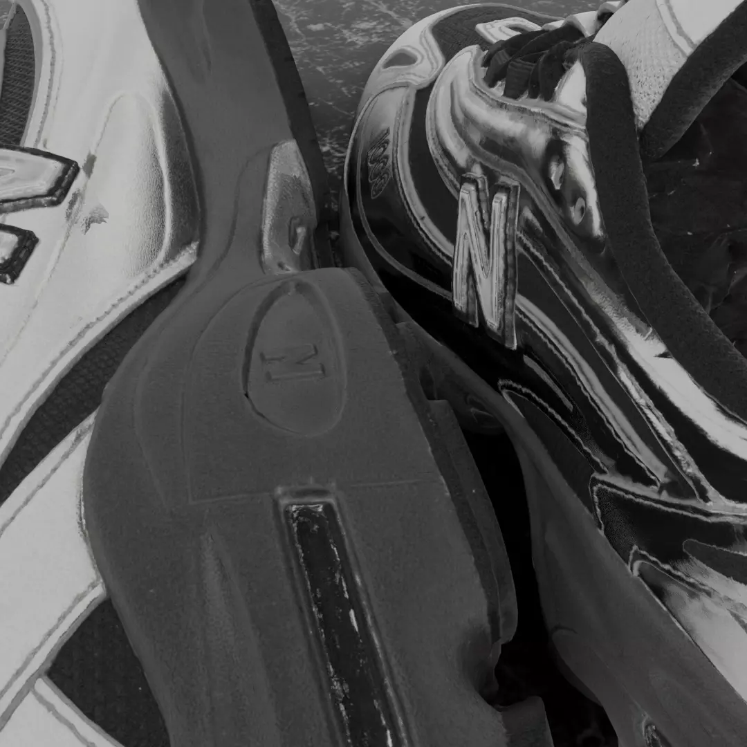 NEW BALANCE 1000 SILVER 3D SHOES Low-poly 3D model_10