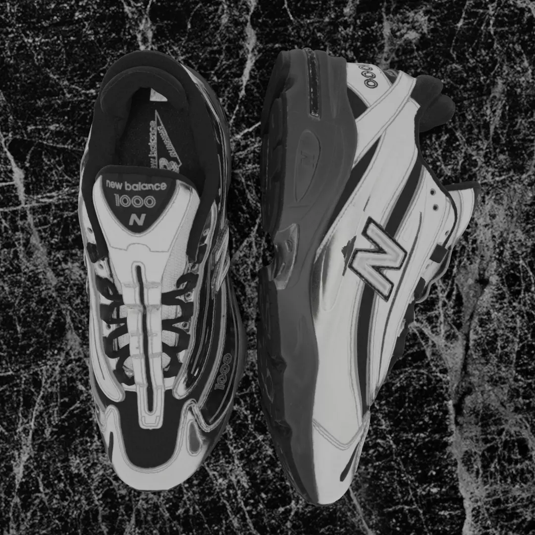 NEW BALANCE 1000 SILVER 3D SHOES Low-poly 3D model_2