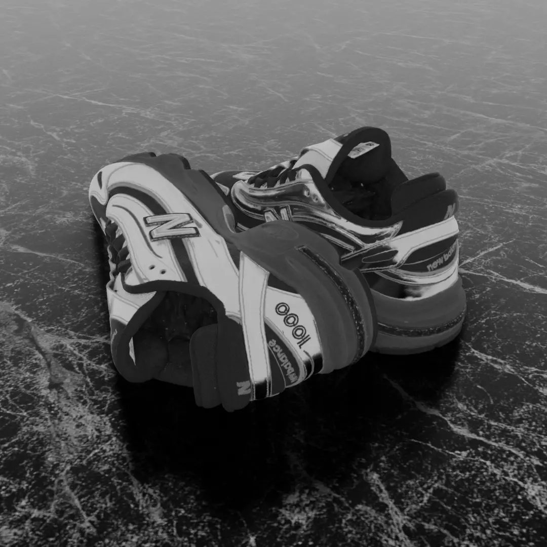 NEW BALANCE 1000 SILVER 3D SHOES Low-poly 3D model_6