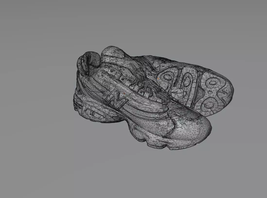 NEW BALANCE 1000 SILVER 3D SHOES Low-poly 3D model_14
