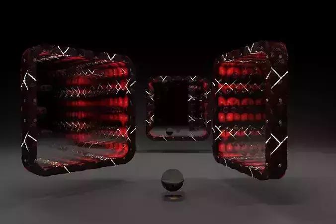 Infinity Mirror Tuffted Leather with Buttons material