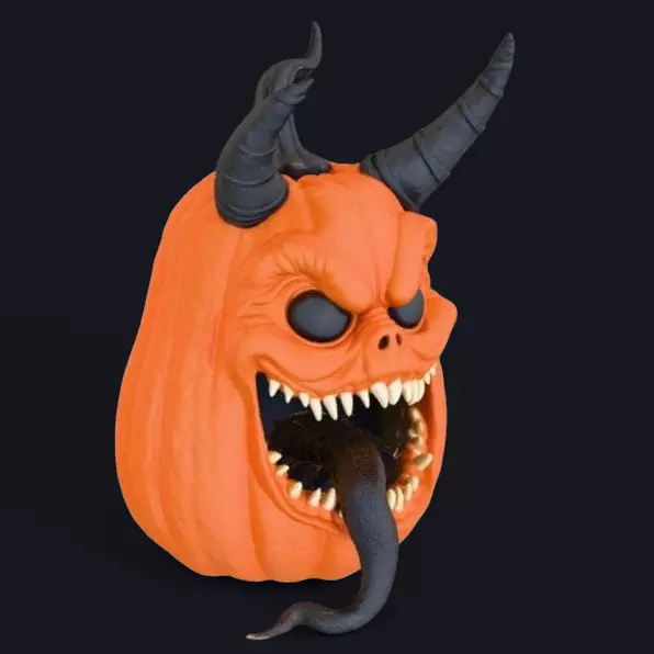halloween-challenge citrouille corne 3D print model_1