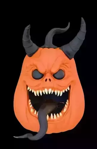 halloween-challenge citrouille corne 3D print model