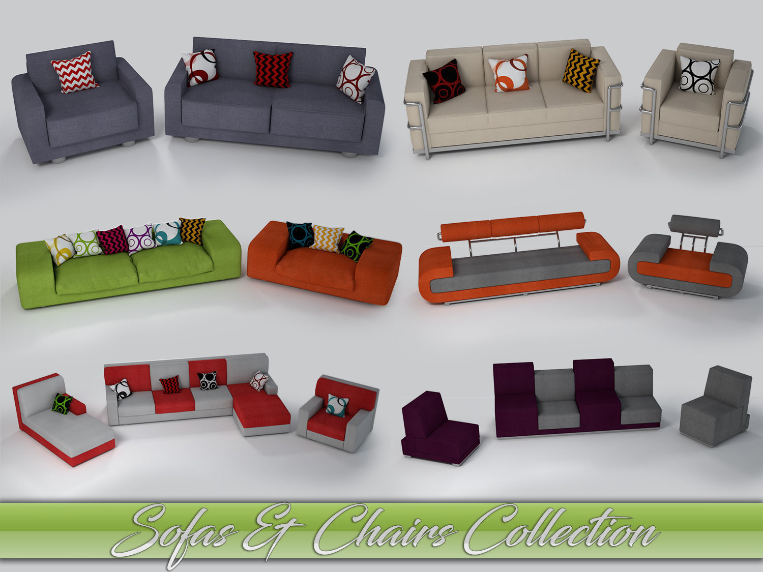Sofa sectional 3D model_9