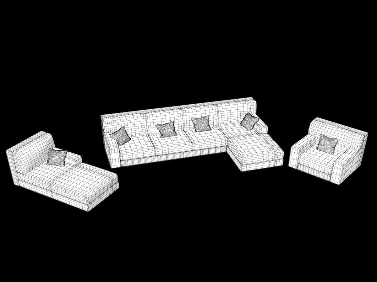 Sofa sectional 3D model_3