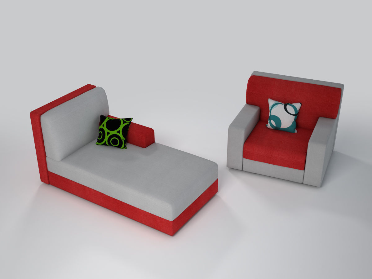 Sofa sectional 3D model_2