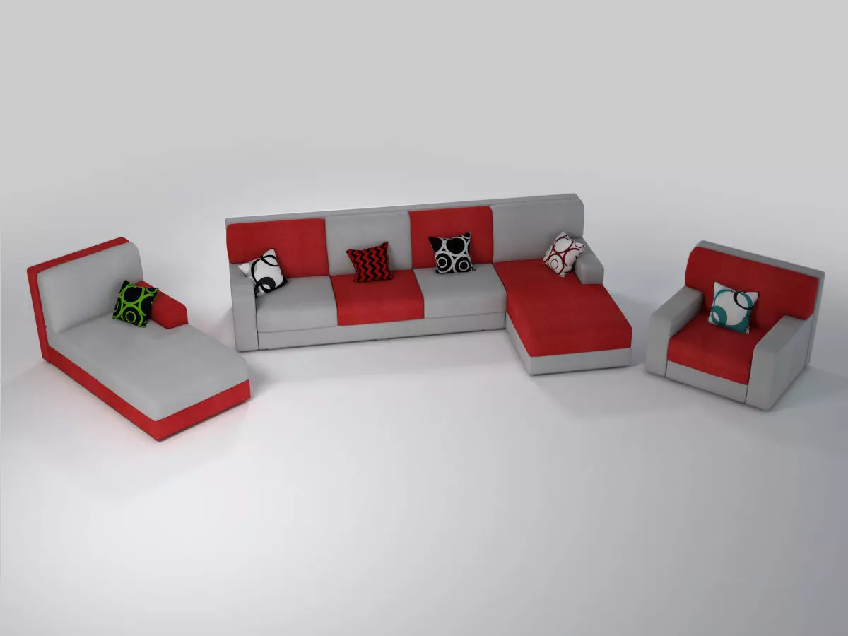 Sofa sectional 3D model_0
