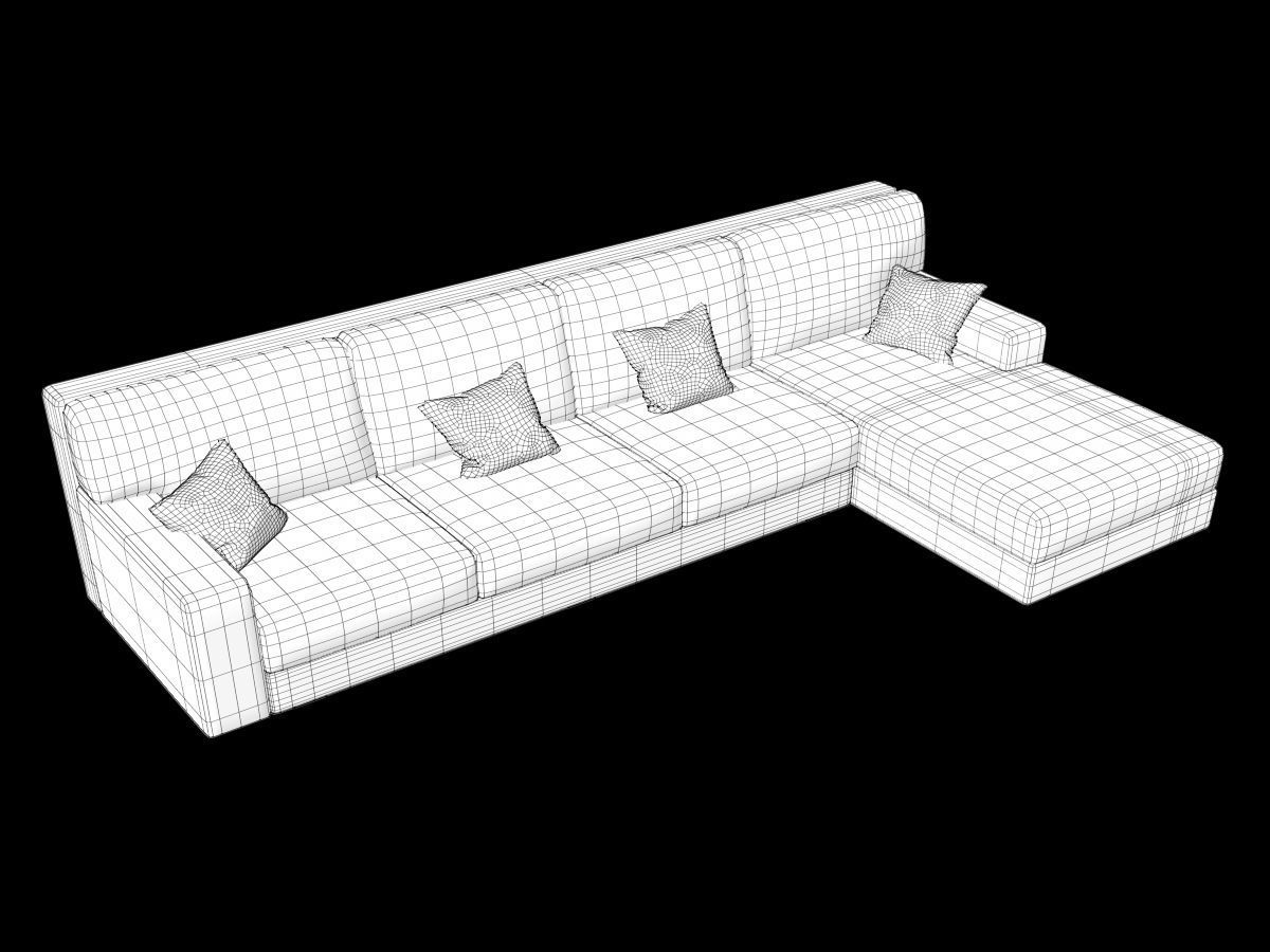 Sofa sectional 3D model_4