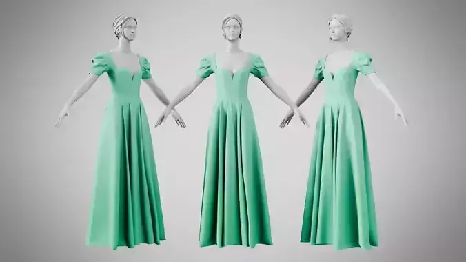 Dress 07 Medium Aquamarine