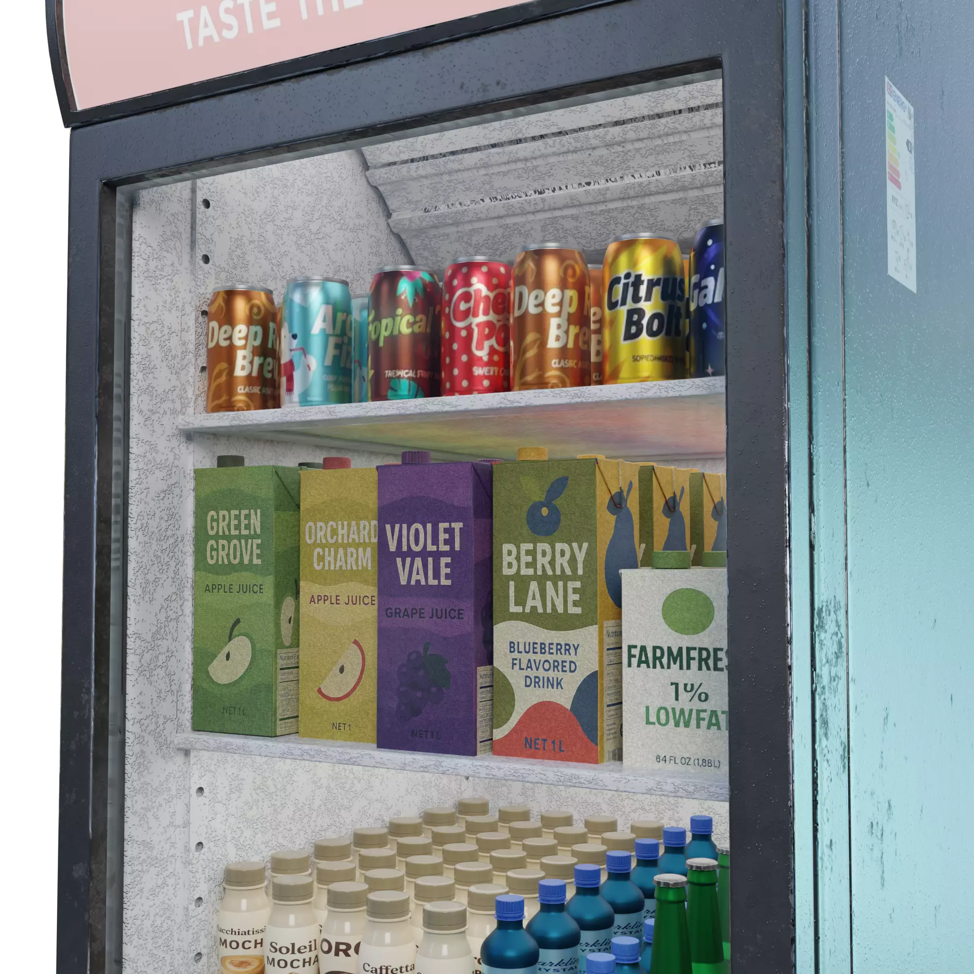 Commercial Display Fridge - Game Ready Low-poly 3D model_5