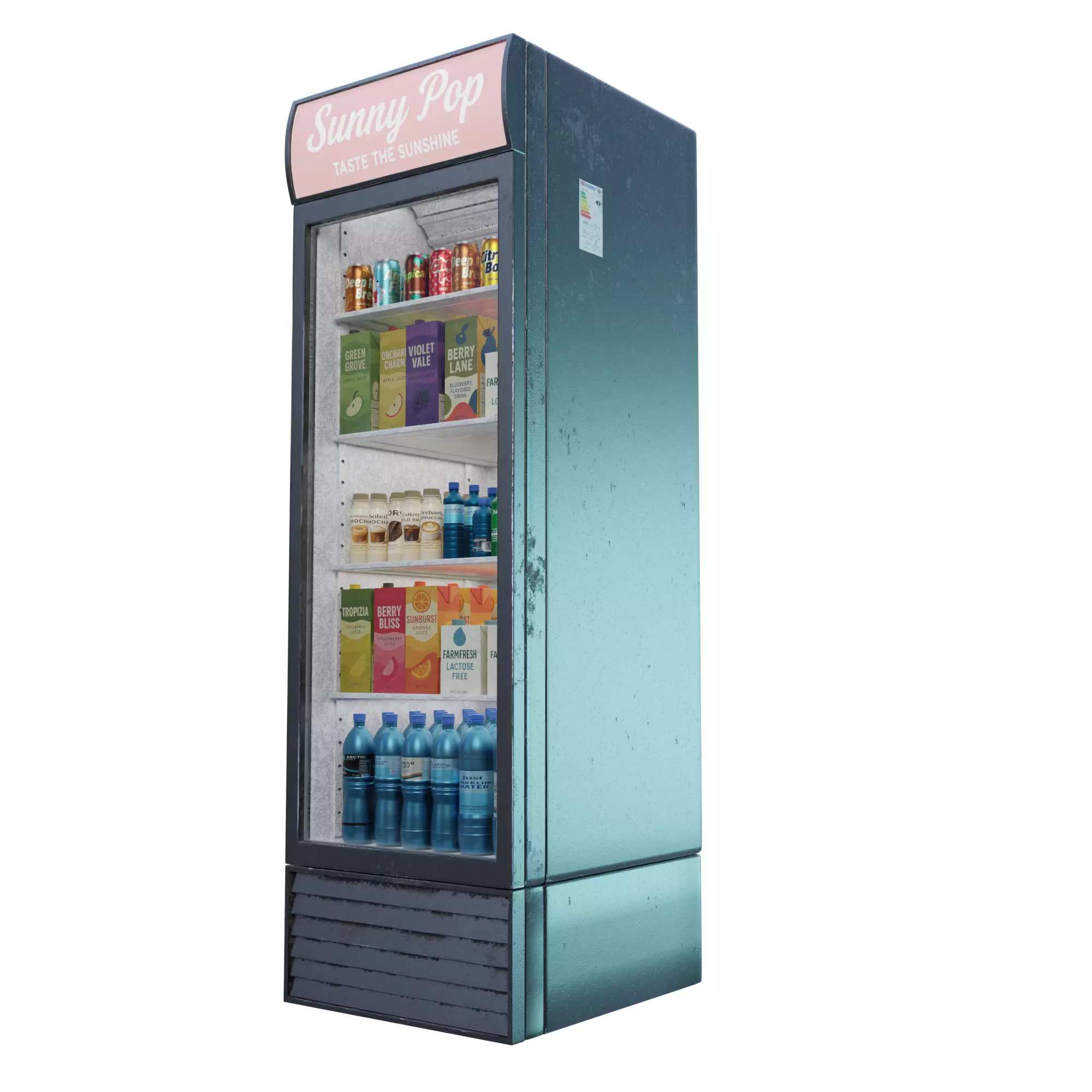 Commercial Display Fridge - Game Ready Low-poly 3D model_2