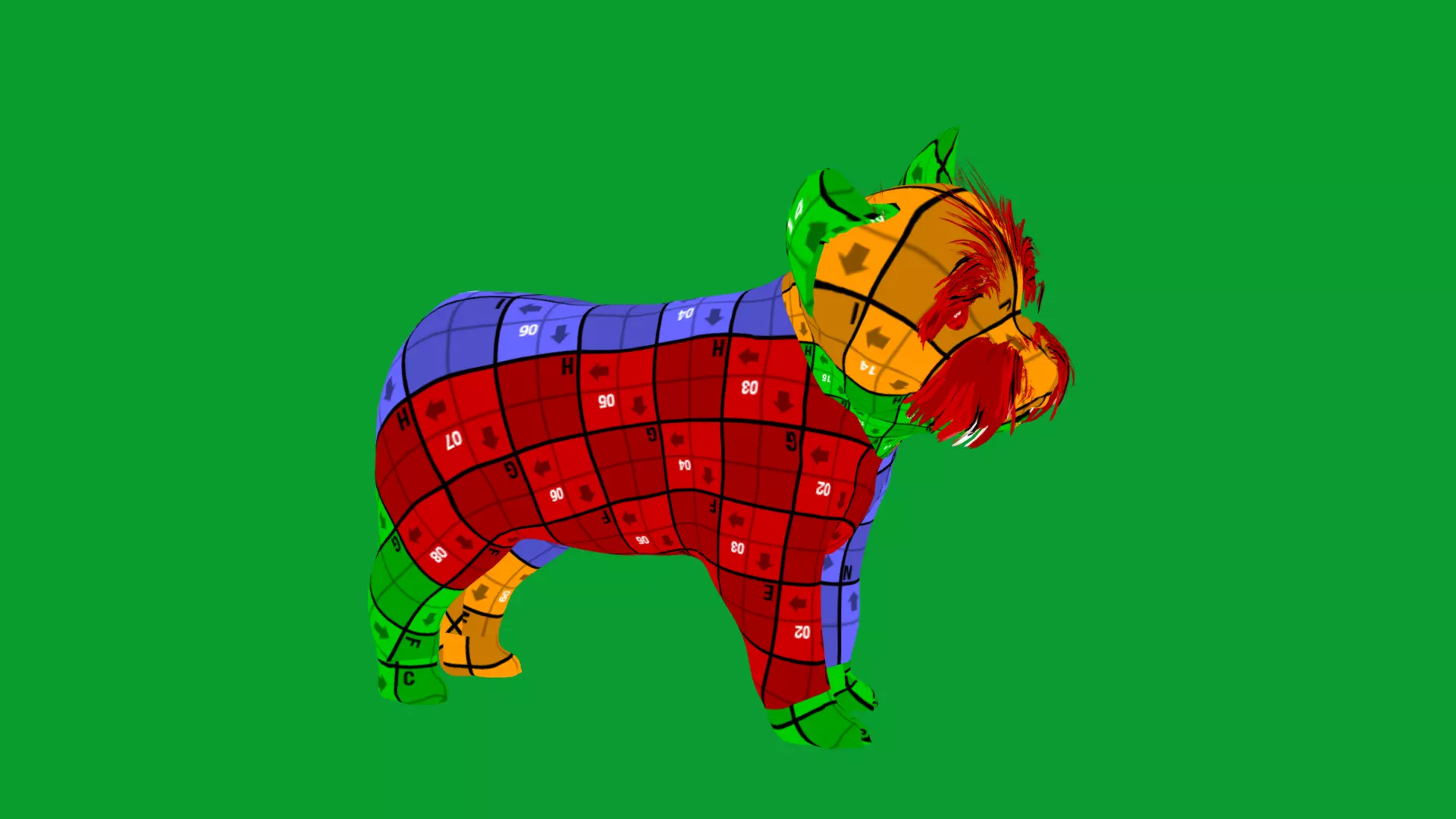 Yorkshire Terrier Puppy Dog Low-poly 3D model_38