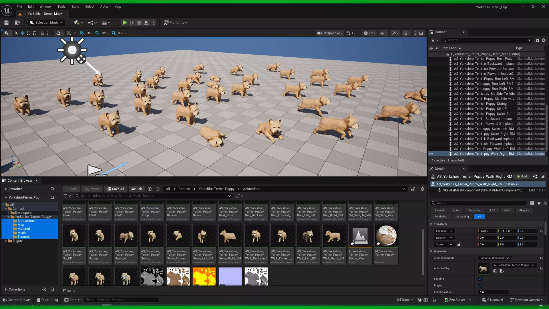 Yorkshire Terrier Puppy Dog Low-poly 3D model_2