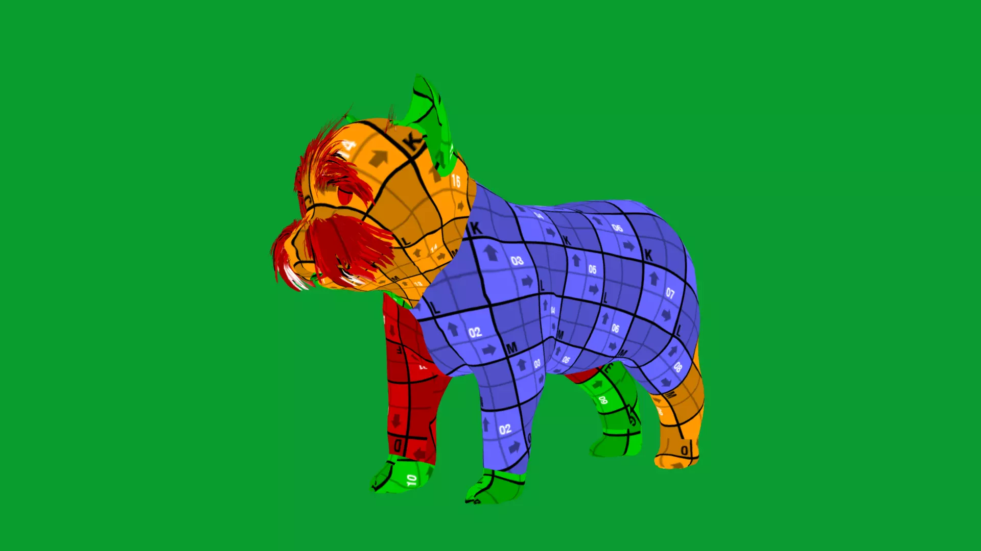 Yorkshire Terrier Puppy Dog Low-poly 3D model_40