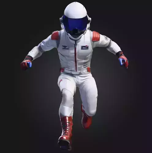 Futuristic Racing Pilot 3D Model High Detail