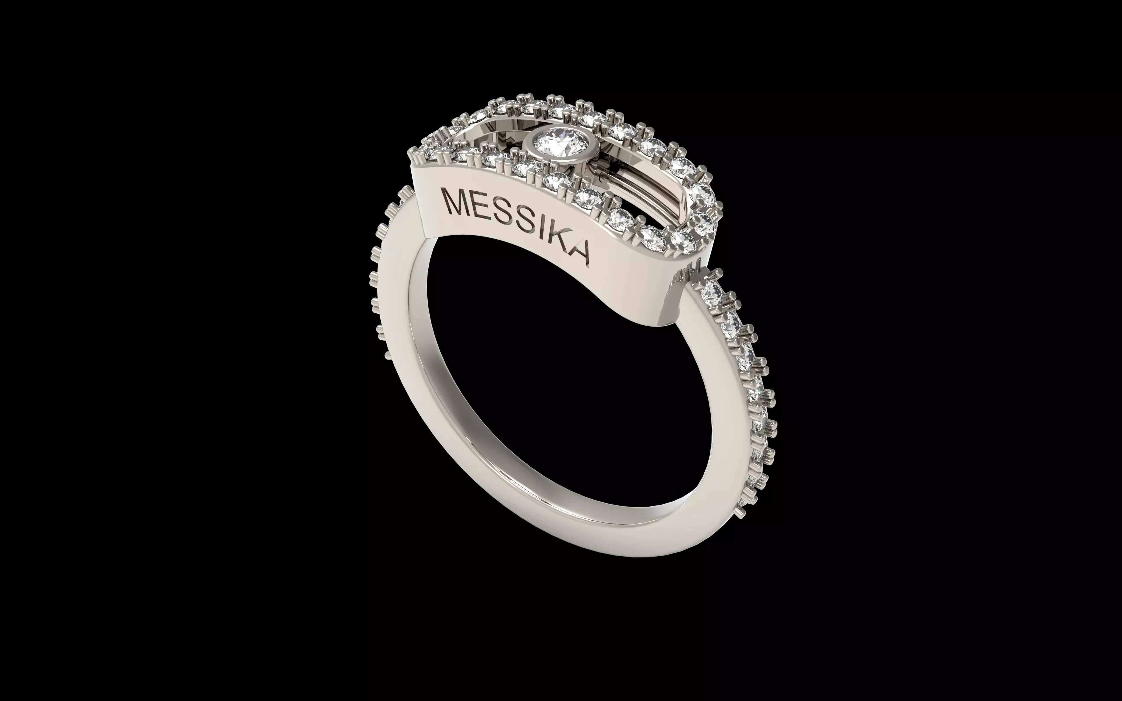 Messika Move Paved Ring 3D print model_3