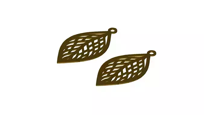 Leaf Pendant Art for 3D Print and Laser Cut