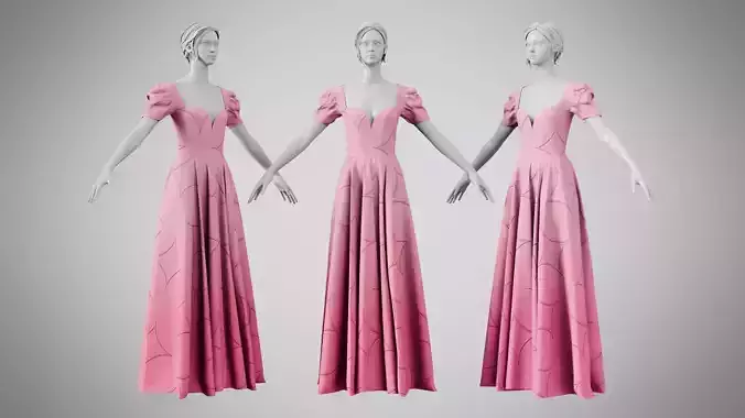 Dress 07 Tickle Me Pink With Design