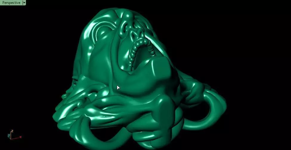 Screaming nightmare face 3D print model_3