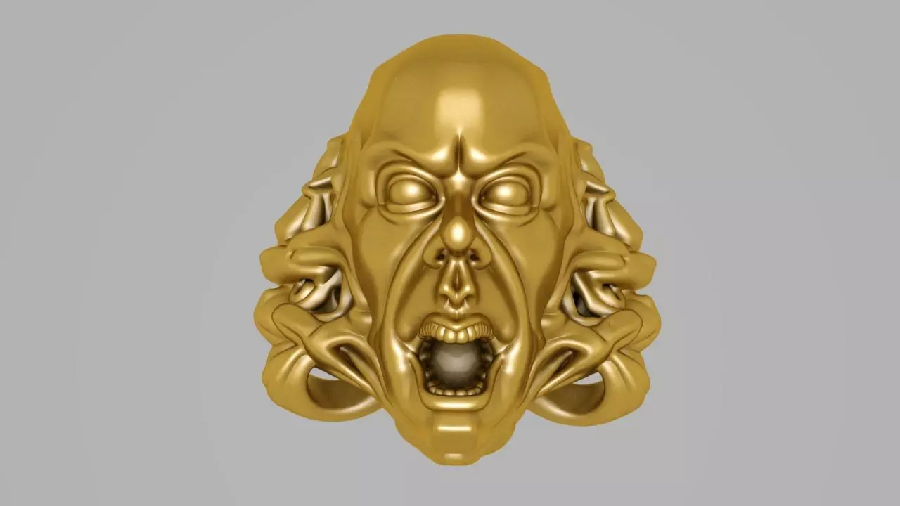 Screaming nightmare face 3D print model_0