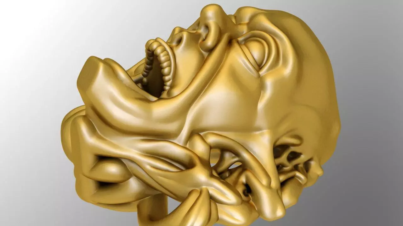 Screaming nightmare face 3D print model_1