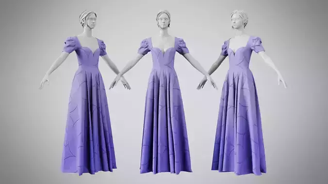 Dress 07 Ube With Design